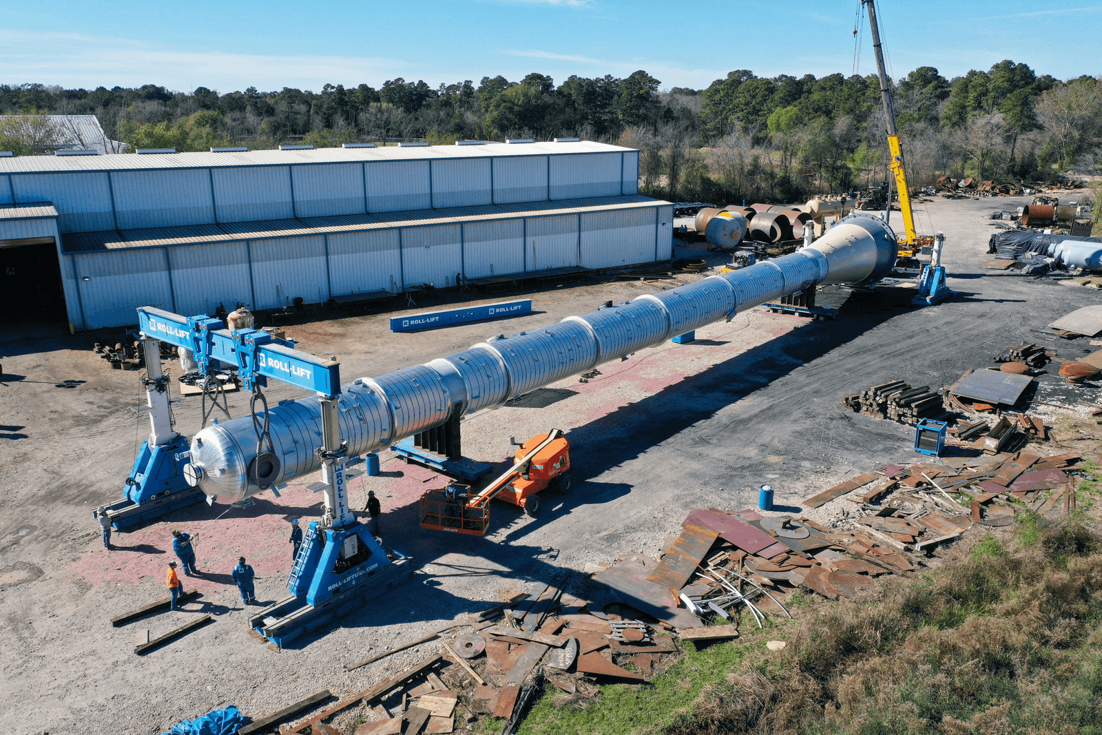 Aerial view of the GCAW fabrication yard and indoor shop